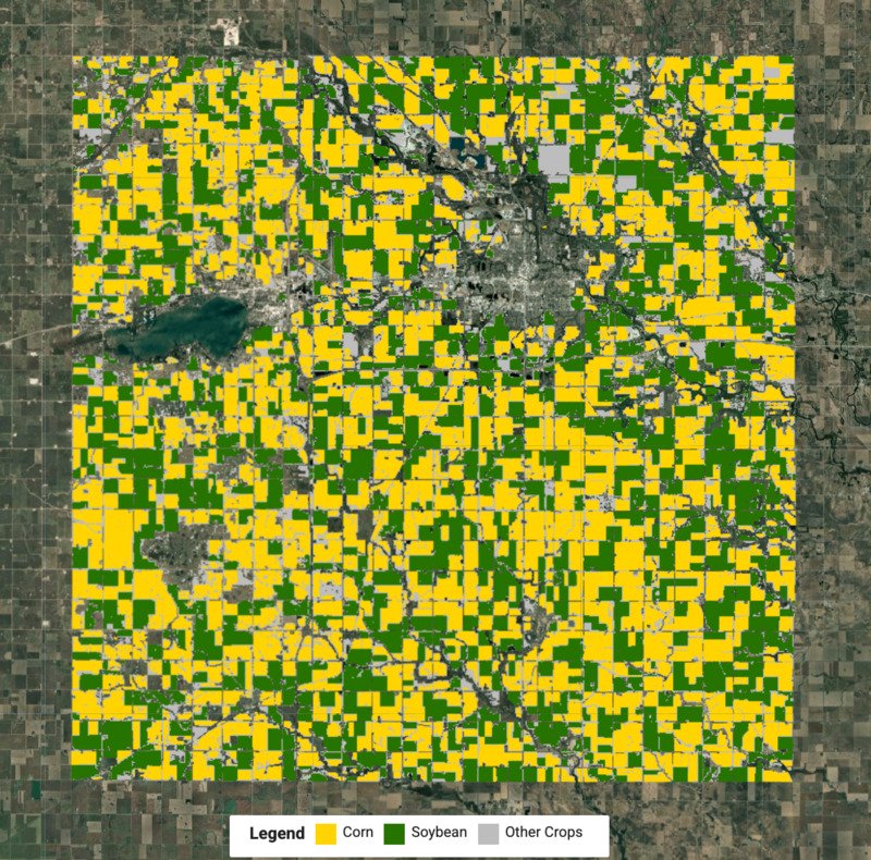 Detected Crop Type Map using Unsupervised Classification