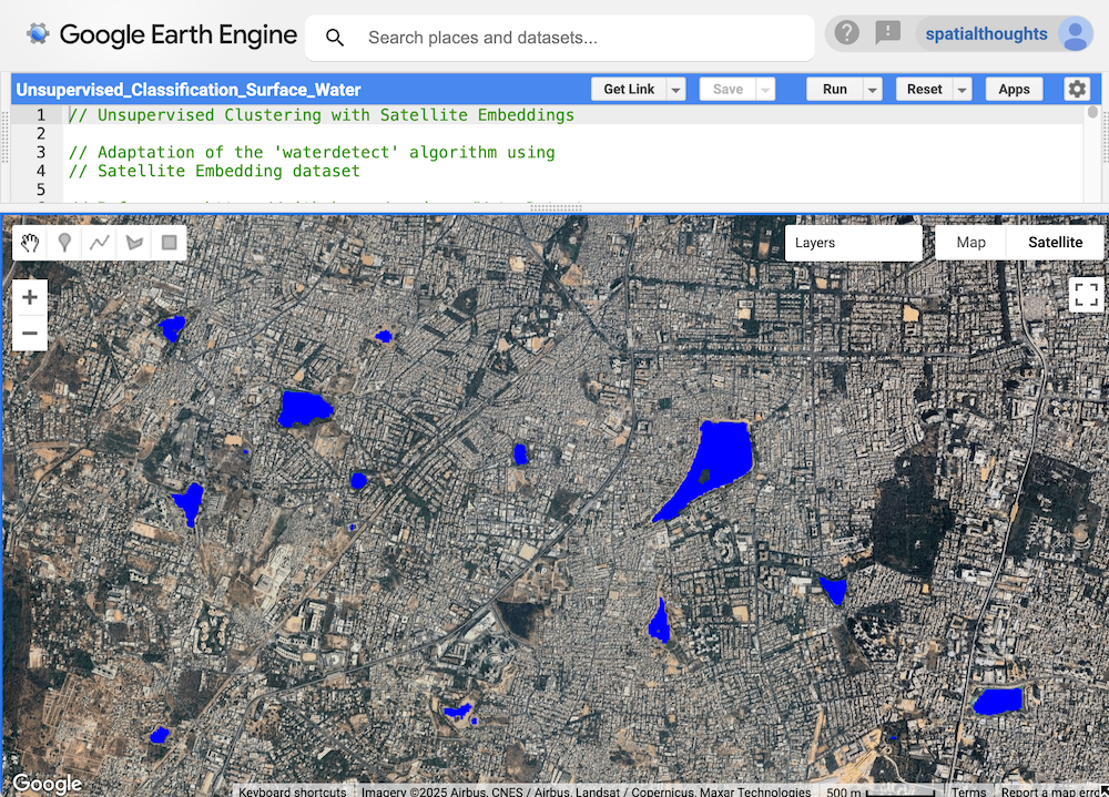 Mapping Surface Water with Unsupervised Clustering