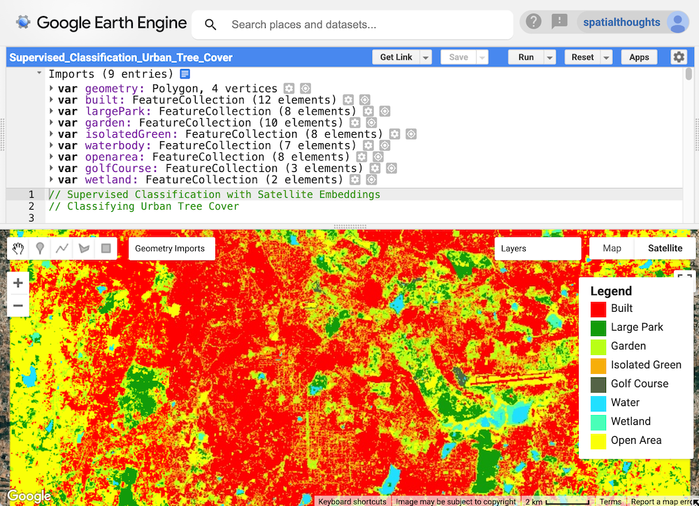 Mapping Different Types of Vegetation with Embeddings